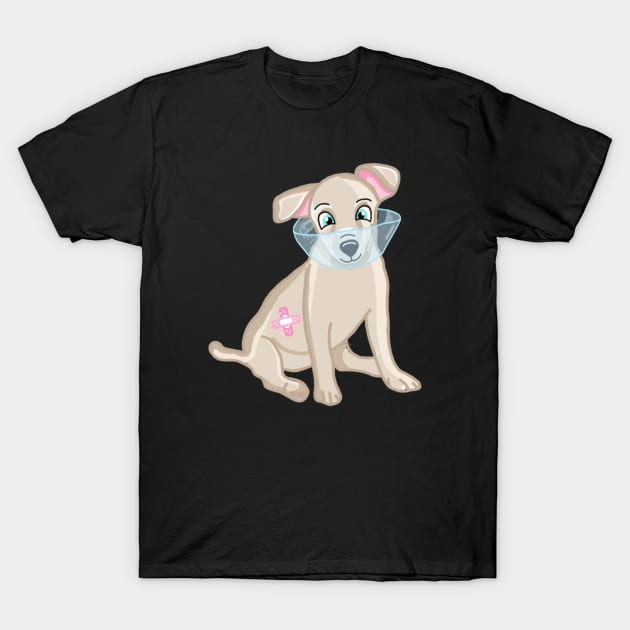 Puppy with an Elizabethan Collar T-Shirt by Danielle